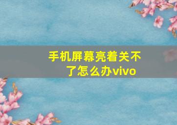 手机屏幕亮着关不了怎么办vivo