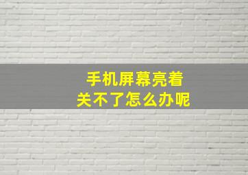 手机屏幕亮着关不了怎么办呢