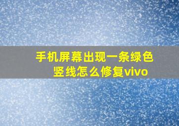 手机屏幕出现一条绿色竖线怎么修复vivo