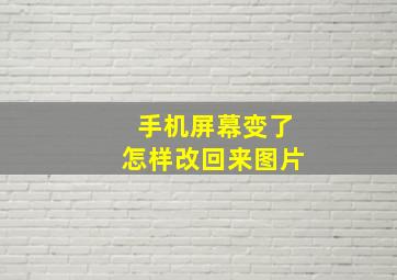 手机屏幕变了怎样改回来图片