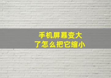 手机屏幕变大了怎么把它缩小