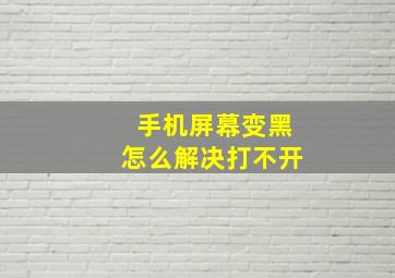 手机屏幕变黑怎么解决打不开