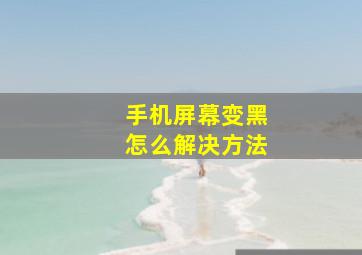 手机屏幕变黑怎么解决方法