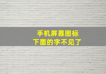 手机屏幕图标下面的字不见了