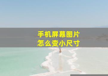 手机屏幕图片怎么变小尺寸