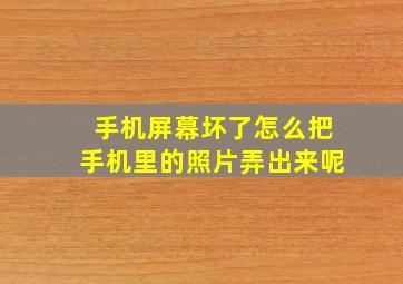 手机屏幕坏了怎么把手机里的照片弄出来呢