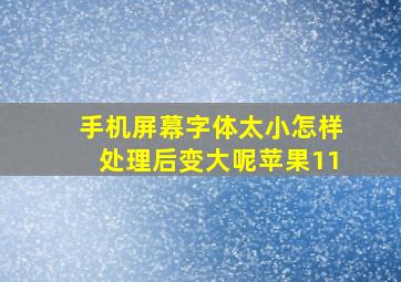 手机屏幕字体太小怎样处理后变大呢苹果11