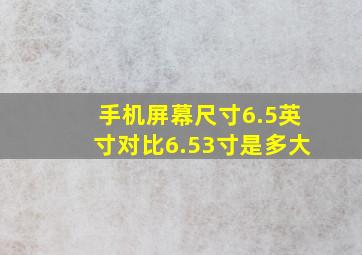 手机屏幕尺寸6.5英寸对比6.53寸是多大