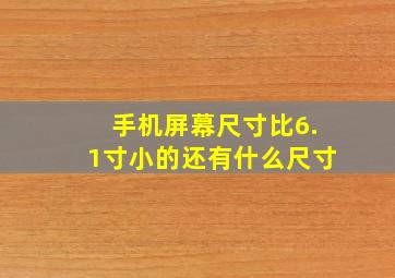 手机屏幕尺寸比6.1寸小的还有什么尺寸