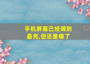 手机屏幕已经调到最亮,但还是暗了