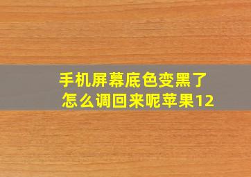 手机屏幕底色变黑了怎么调回来呢苹果12