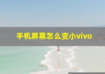 手机屏幕怎么变小vivo