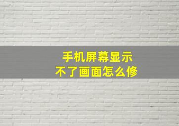 手机屏幕显示不了画面怎么修