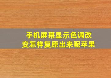 手机屏幕显示色调改变怎样复原出来呢苹果