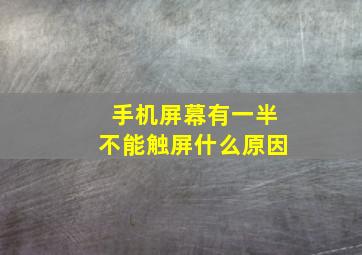 手机屏幕有一半不能触屏什么原因