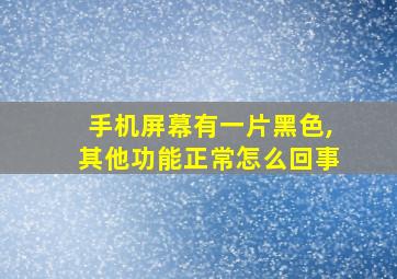 手机屏幕有一片黑色,其他功能正常怎么回事