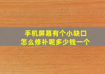 手机屏幕有个小缺口怎么修补呢多少钱一个