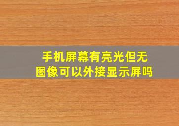 手机屏幕有亮光但无图像可以外接显示屏吗