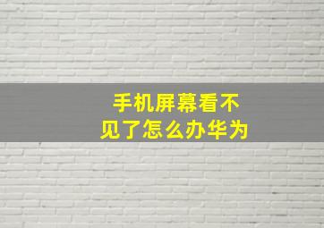 手机屏幕看不见了怎么办华为