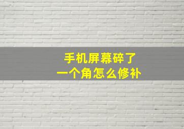 手机屏幕碎了一个角怎么修补