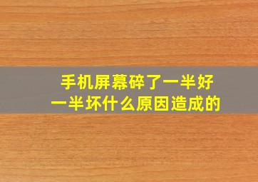 手机屏幕碎了一半好一半坏什么原因造成的