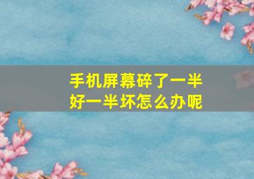 手机屏幕碎了一半好一半坏怎么办呢