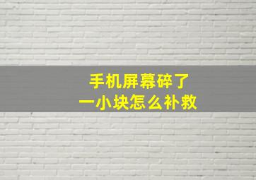 手机屏幕碎了一小块怎么补救