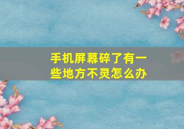 手机屏幕碎了有一些地方不灵怎么办