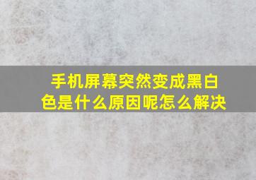 手机屏幕突然变成黑白色是什么原因呢怎么解决