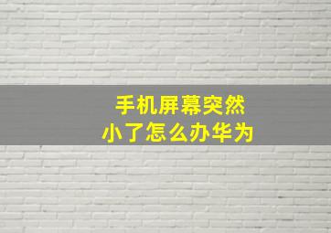 手机屏幕突然小了怎么办华为