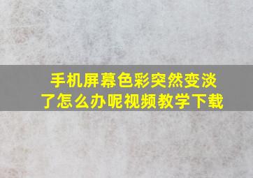 手机屏幕色彩突然变淡了怎么办呢视频教学下载