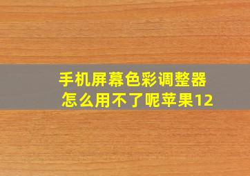 手机屏幕色彩调整器怎么用不了呢苹果12