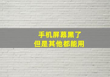 手机屏幕黑了但是其他都能用