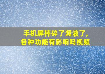 手机屏摔碎了漏液了,各种功能有影响吗视频