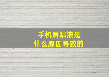 手机屏漏液是什么原因导致的