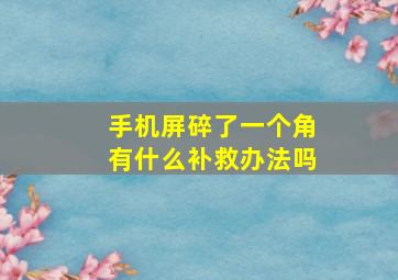 手机屏碎了一个角有什么补救办法吗