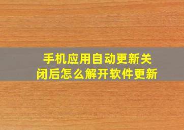 手机应用自动更新关闭后怎么解开软件更新