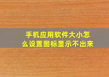 手机应用软件大小怎么设置图标显示不出来