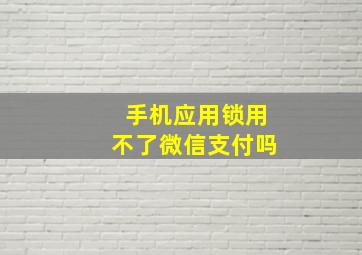 手机应用锁用不了微信支付吗