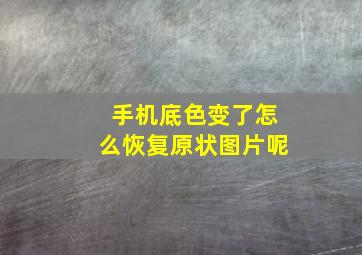 手机底色变了怎么恢复原状图片呢