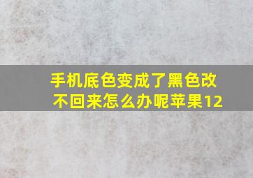 手机底色变成了黑色改不回来怎么办呢苹果12