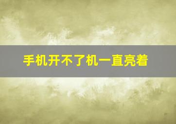 手机开不了机一直亮着