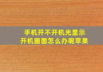 手机开不开机光显示开机画面怎么办呢苹果