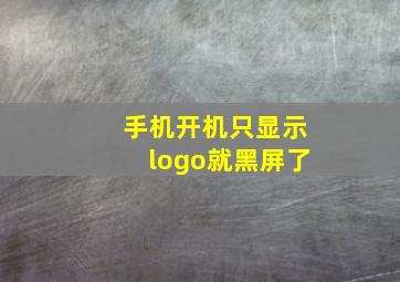 手机开机只显示logo就黑屏了