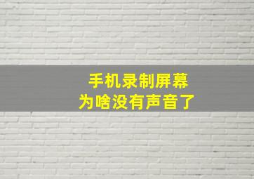 手机录制屏幕为啥没有声音了