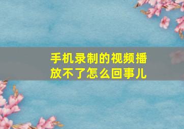 手机录制的视频播放不了怎么回事儿