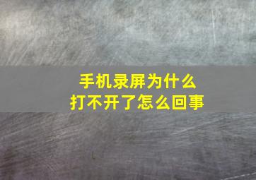 手机录屏为什么打不开了怎么回事