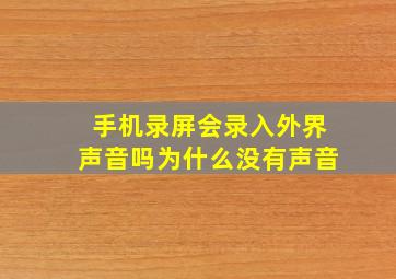 手机录屏会录入外界声音吗为什么没有声音