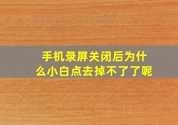 手机录屏关闭后为什么小白点去掉不了了呢