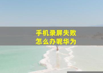 手机录屏失败怎么办呢华为